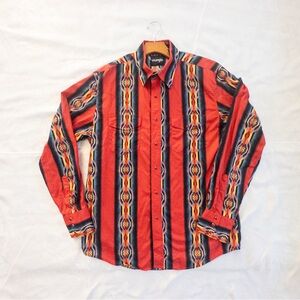 Wrangler Men's Checotah L/S Western Snap Shirt in Amaranth Red